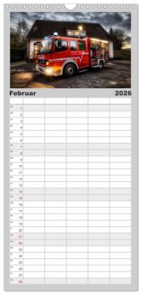 Familienplaner 2026 - Feuerwehr und Rettungsdienst mit 5 Spalten (Wandkalender, 21 x 45 cm) CALVENDO