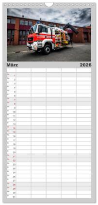 Familienplaner 2026 - Feuerwehr und Rettungsdienst mit 5 Spalten (Wandkalender, 21 x 45 cm) CALVENDO