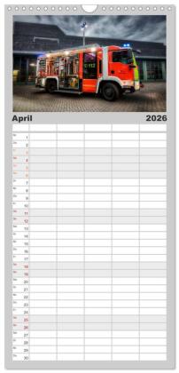 Familienplaner 2026 - Feuerwehr und Rettungsdienst mit 5 Spalten (Wandkalender, 21 x 45 cm) CALVENDO