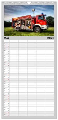 Familienplaner 2026 - Feuerwehr und Rettungsdienst mit 5 Spalten (Wandkalender, 21 x 45 cm) CALVENDO