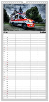 Familienplaner 2026 - Feuerwehr und Rettungsdienst mit 5 Spalten (Wandkalender, 21 x 45 cm) CALVENDO