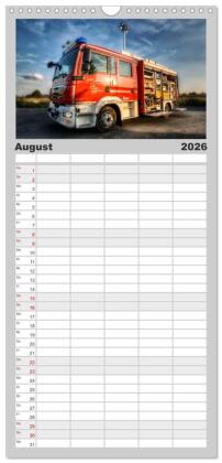 Familienplaner 2026 - Feuerwehr und Rettungsdienst mit 5 Spalten (Wandkalender, 21 x 45 cm) CALVENDO