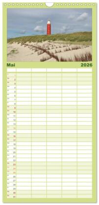 Familienplaner 2026 - Texel, eine Perle Frieslands mit 5 Spalten (Wandkalender, 21 x 45 cm) CALVENDO