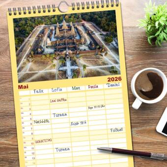 Familienplaner 2026 - Faszinierendes Asien - Eine Kulturreise in den Fernen Osten mit 5 Spalten (Wandkalender, 21 x 45 cm) CALVENDO