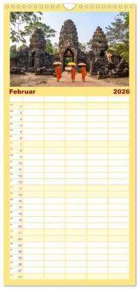 Familienplaner 2026 - Faszinierendes Asien - Eine Kulturreise in den Fernen Osten mit 5 Spalten (Wandkalender, 21 x 45 cm) CALVENDO