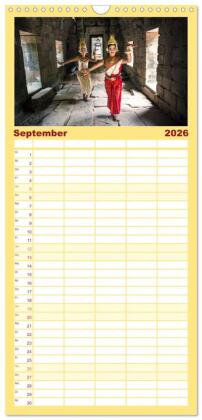 Familienplaner 2026 - Faszinierendes Asien - Eine Kulturreise in den Fernen Osten mit 5 Spalten (Wandkalender, 21 x 45 cm) CALVENDO