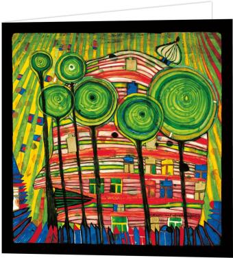 Hundertwasser Puzzle mit Grußkarte