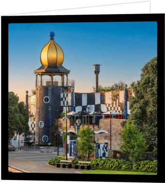 Hundertwasser Puzzle mit Grußkarte