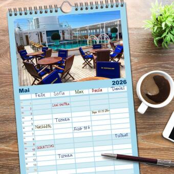 Familienplaner 2026 - Kreuzfahrtpiraten mit 5 Spalten (Wandkalender, 21 x 45 cm) CALVENDO