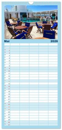 Familienplaner 2026 - Kreuzfahrtpiraten mit 5 Spalten (Wandkalender, 21 x 45 cm) CALVENDO