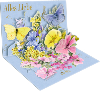 Pop-up-Grußkarte - Blumen für dich!