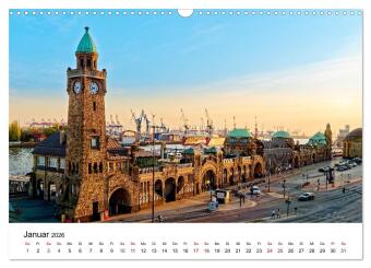 Hamburger Ansichten (Wandkalender 2026 DIN A3 quer), CALVENDO Monatskalender