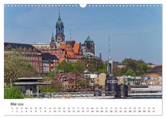 Hamburger Ansichten (Wandkalender 2026 DIN A3 quer), CALVENDO Monatskalender
