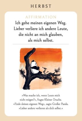 Großer Panda und Kleiner Drache Affirmationskarten