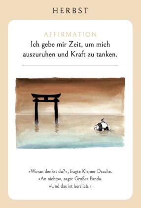Großer Panda und Kleiner Drache Affirmationskarten