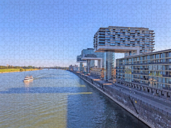 CALVENDO Puzzle Köln - Kranhäuser | 1000 Teile Lege-Größe 64x48cm Foto-Puzzle für glückliche Stunden