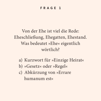 Hochzeit. Das Quiz