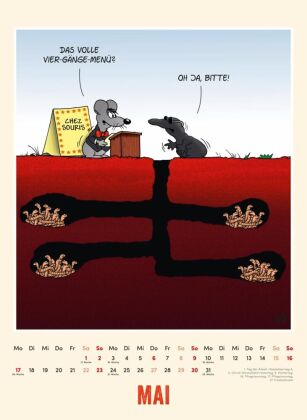 Uli Stein Tierisch großer Kalender 2027: Monatskalender für die Wand im Großformat