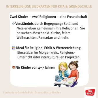 Betül und Nele entdecken Kirche und Moschee. Kamishibai Bildkartenset