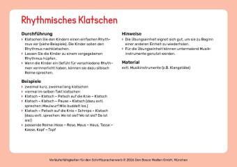 Vorläuferfähigkeiten für den Schriftspracherwerb, m. 1 Beilage