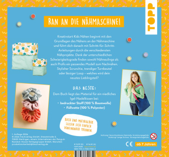 Kreativstart Kids Nähen. Anleitungsbuch und Material