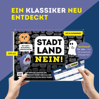 Stadt, Land, NEIN! - Der Spieleklassiker für Pessimist*innen und alle, die eigentlich keinen Bock haben