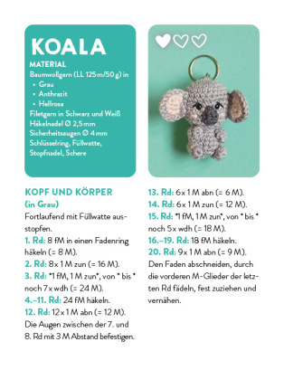 55 x häkeln - Mini-Amigurumis Schlüsselanhänger: Dein Kartenset mit niedlichen Tieren & mehr