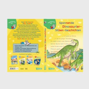 LESEMAUS zum Lesenlernen Sammelbände: Spannende Dinosaurier-Silben-Geschichten