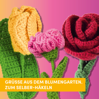 Grüße aus dem Blumengarten. Zum Selber-Häkeln