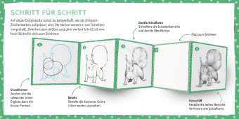 Die Kunst des Zeichnens für Kinder Zickzack-Zeichenkarten