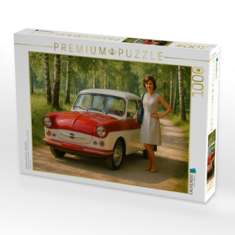 CALVENDO Puzzle Gepflegtes Schätzchen - Trabant 500 | 1000 Teile Lege-Größe 64x48cm Foto-Puzzle für glückliche Stunden