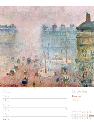 Kunstwelt Wochenplaner Kalender 2027 | Impressionismus und Klassische Moderne