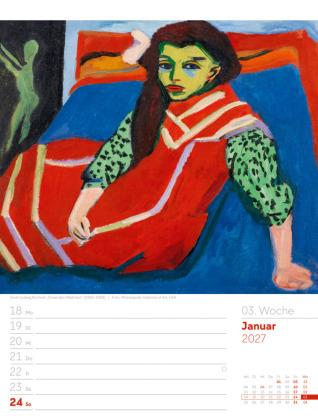 Kunstwelt Wochenplaner Kalender 2027 | Impressionismus und Klassische Moderne