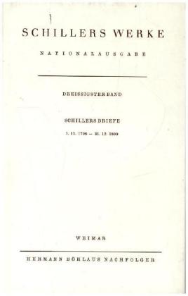 Briefwechsel, Schillers Briefe 1.11.1798-31.12.1800 