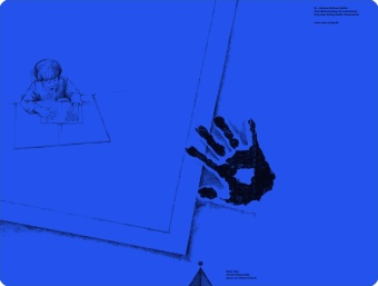 Schreibtisch-Auflage für Linkshänder, cobalt-blau