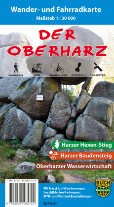 Der Oberharz, Wander- und Fahrradkarte