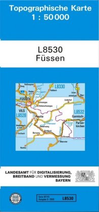Topographische Karte Bayern Füssen