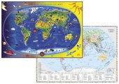 Kinderweltkarte / Staaten der Erde mit Flaggenrand, DUO-Schreibunterlage