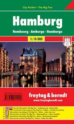 Freytag & Berndt Stadtplan Hamburg City Pocket, Stadtplan 1:10.000. Hambourg. Amburgo; Hamburgo; Hamburk