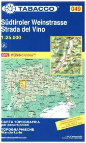 Tabacco topographische Wanderkarte Südtiroler Weinstraße. Strada del Vino