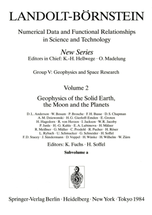 Geophysics of the Solid Earth, the Moon and the Planets 