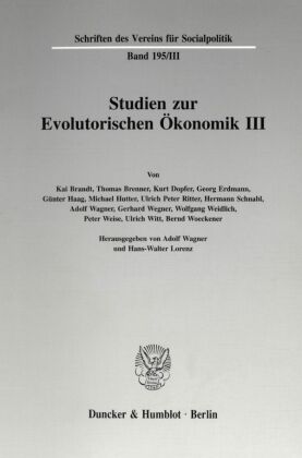 Studien zur Evolutorischen Ökonomik III. 