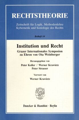 Institution und Recht. 