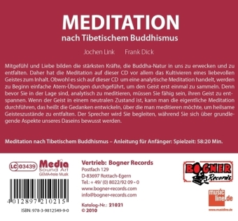 Meditation nach Tibetischem Buddhismus, 1 Audio-CD