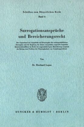 Surrogationsansprüche und Bereicherungsrecht. 
