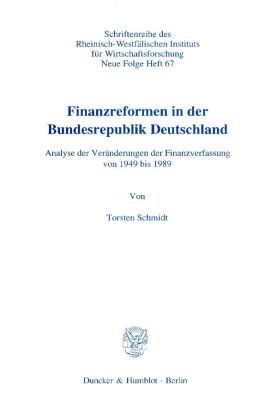 Finanzreformen in der Bundesrepublik Deutschland. 