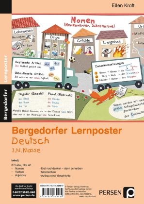 Lernposter Deutsch 3./4.Klasse, 6 Poster für den Klassenraum 