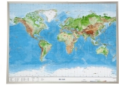 Welt, Reliefkarte, Groß, m. Aluminiumrahmen. Earth