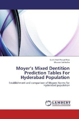 Moyer's Mixed Dentition Prediction Tables For Hyderabad Population 