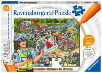 Ravensburger tiptoi 00554 Puzzeln, Entdecken, Erleben: Im Einsatz , für Kinder von 5-8 Jahren, Hilf Polizei, Feuerwehr u